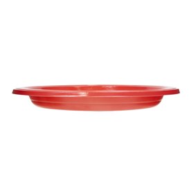 Plastic PS Reusable Plate Flat Red Ø220mm (25 Units)