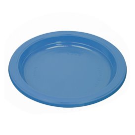 PS Reusable Plastic Plate Flat Dark Blue Ø220mm (25 Units)