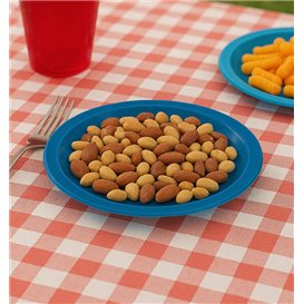 PS Reusable Plastic Plate Flat Dark Blue Ø165mm (25 Units)