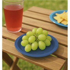 PS Reusable Plastic Plate Flat Dark Blue Ø165mm (450 Units)