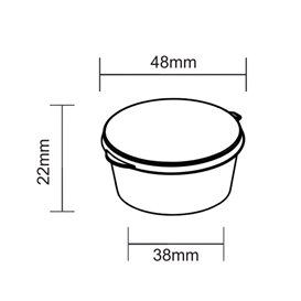 PP Plastic Souffle Cup with Hinged Lid Round 30ml  (100 Units)