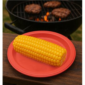 PS Reusable Plastic Plate Flat Red Ø165mm (450 Units)