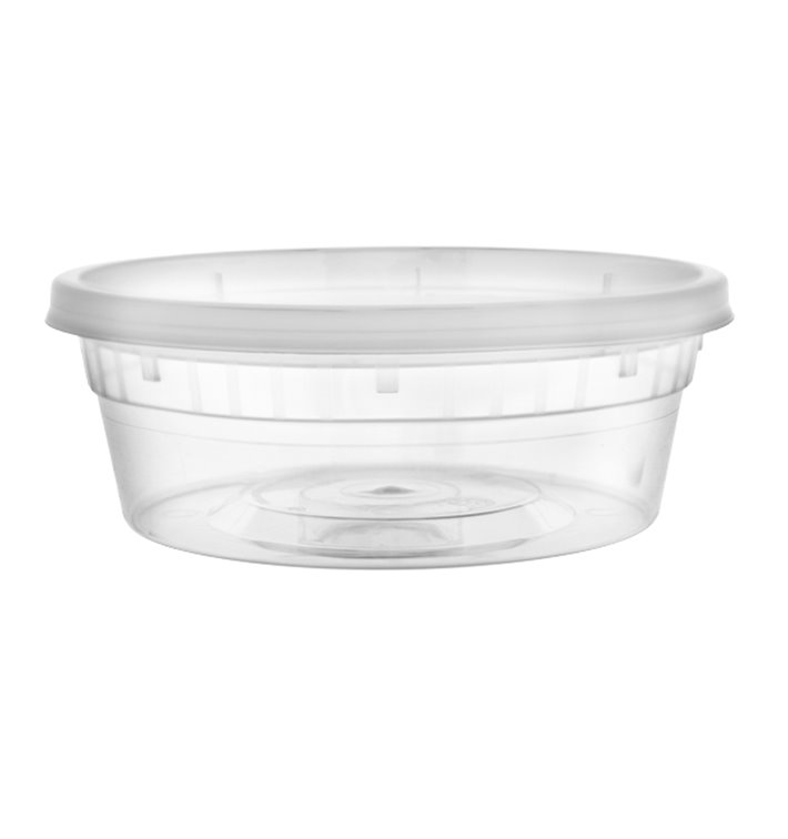 Plastic Container in PP with Lid Transparent "Deli Range" 250ml (240 Units)