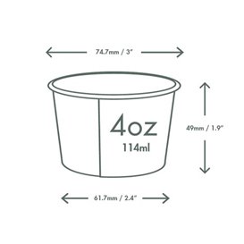 Paper Ice Cream Container 4Oz/114ml (50 Units)