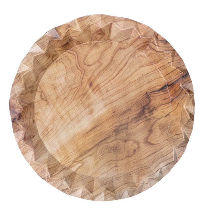 Paper Plate with Wood Print “Bali” Ø23cm 345g/m² (450 Units)