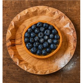 Paper Plate with Wood Print “Bali” Ø23cm 345g/m² (50 Units)