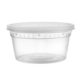 Plastic Container in PP with Lid Transparent "Deli Range" 370ml (240 Units)