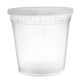 Plastic Container in PP with Lid Transparent "Deli Range" 710ml (240 Units)