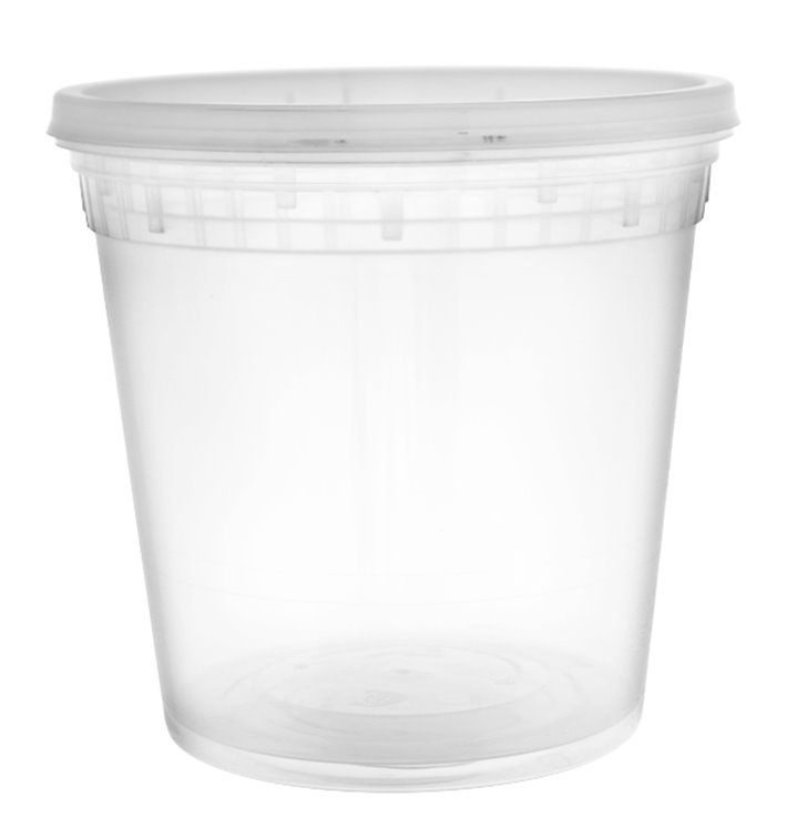 Plastic Container in PP with Lid Transparent "Deli Range" 710ml (40 Units)