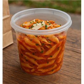 Plastic Container in PP with Lid Transparent "Deli Range" 710ml (40 Units)