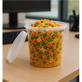 Plastic Container in PP with Lid Transparent "Deli Range" 710ml (240 Units)