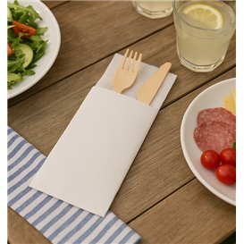 Paper Cutlery Sleeve White 9x24cm (125 Units)