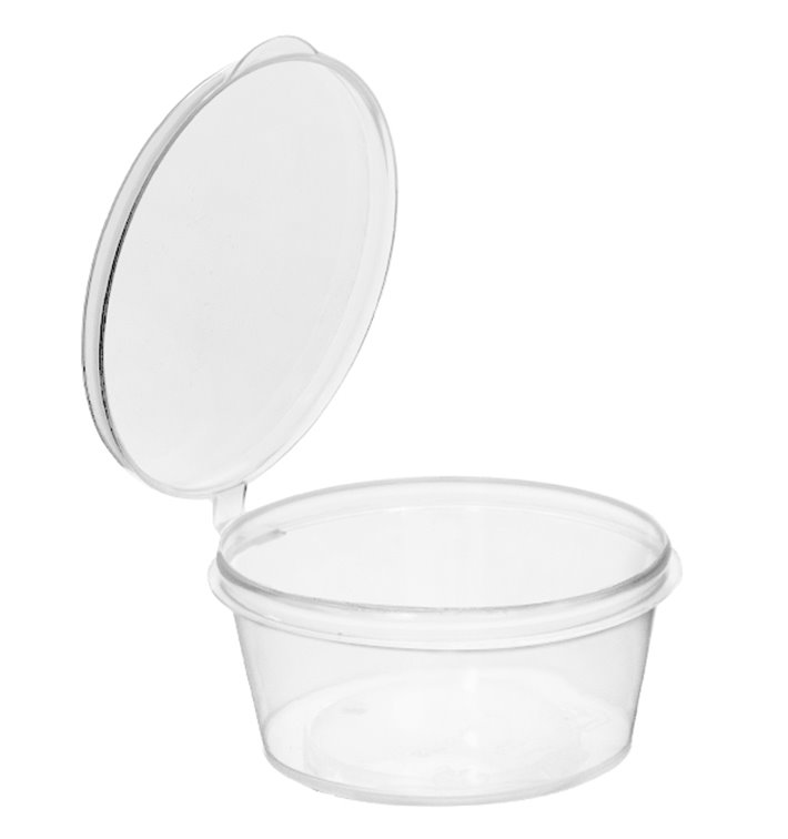 PP Plastic Souffle Cup with Hinged Lid Round 30ml (1.000 Units)