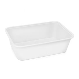 Rectangular Container in PP White 750ml 17x11,5x6,4cm (25 Units)