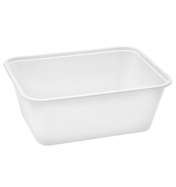 Rectangular Container in PP White 1.000ml 17x11,5x8,2cm (25 Units)