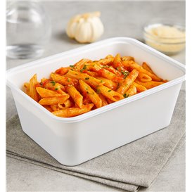 Rectangular Container in PP White 1.000ml 17x11,5x8,2cm (25 Units)