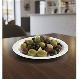 Paper Plate Round Greaseproof White  Ø18cm 220g/m² (50 Units) 