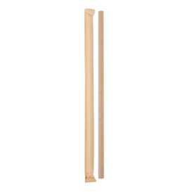 Paper Straw Paper Straight Wrapped Kraft Ø0,8x23 cm (100 Units)