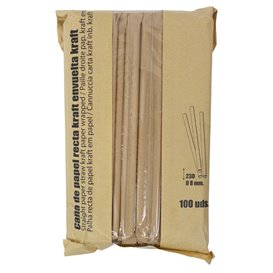 Paper Straw Paper Straight Wrapped Kraft Ø0,8x23 cm (6000 Units)
