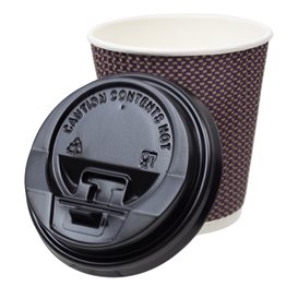 Lid with Hole for Paper Cup Black Ø7,3cm (100 Units)