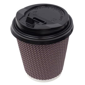 Lid with Hole for Paper Cup Black Ø7,3cm (100 Units)