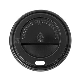 Lid with Hole for Paper Cup Black Ø7,3cm (50 Units)