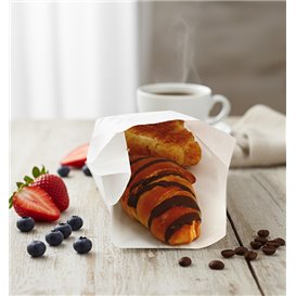 Paper Food Bag White 12+6x20cm (1.000 Units)