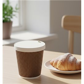 Travel Lid with White Paper Hole Ø8,0cm (50 Units) 