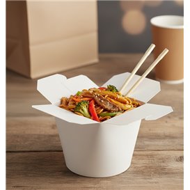 Paper Take-Out Container 100% ECO White 26Oz/780ml (50 Units)