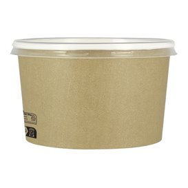 Paper Soup Bowl with Lid Kraft PP 16 Oz/473ml (500 Units)