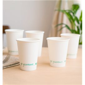White "Go Green" Paper Cup 8Oz/240ml Ø8cm (1.000 Units)