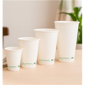 White "Go Green" Paper Cup 8Oz/240ml Ø8cm (1.000 Units)