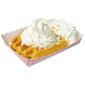 Paper Tray Waffle Closed Pink 18,2x12,2x3cm (500 Units)
