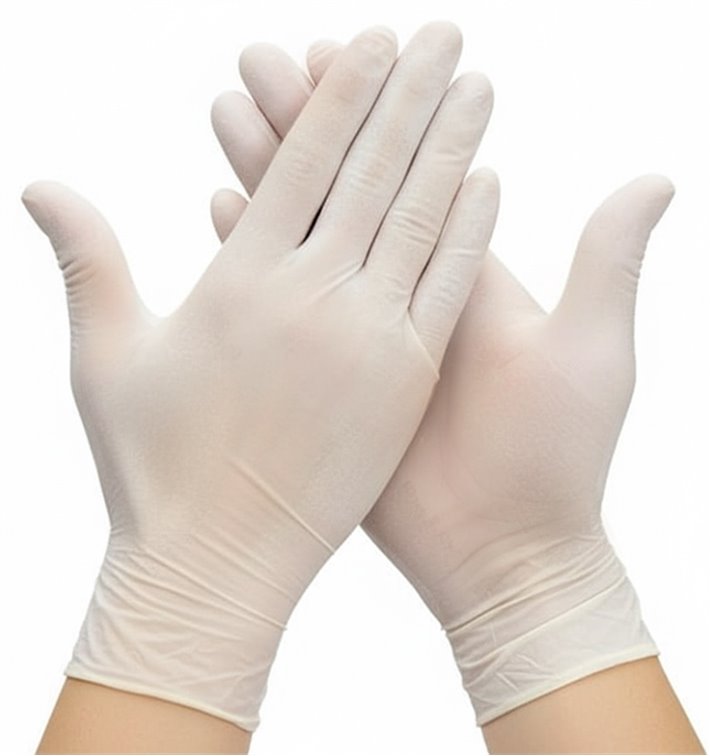 Latex Gloves White Size S AQL 1.5 (100 Units)