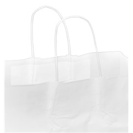 Paper White Bag with Flat Handles 80g/m² 32+16x27cm (25 Units) 
