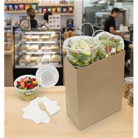 Paper Kraft Bag with Twisted Handles 80 g/m² 22+10x28cm (25 Units)