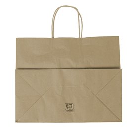 Paper Kraft Bag with Twisted Handles 80 g/m² 32+16x26cm (300 Units)