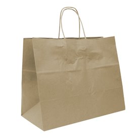 Paper Kraft Bag with Twisted Handles 80 g/m² 32+16x26cm (25 Units)