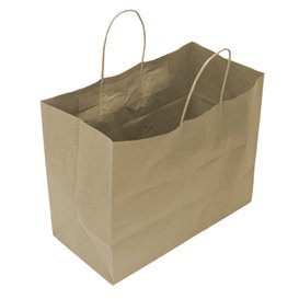 Paper Kraft Bag with Twisted Handles 80 g/m² 32+16x26cm (25 Units)