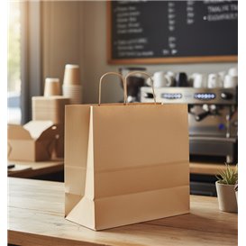 Paper Kraft Bag with Twisted Handles 80 g/m² 26+17x26cm (25 Units)