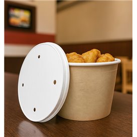 Paper Bucket Kraft with Lid 1750ml (25 Units)