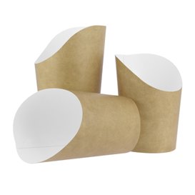 Paper Container Kraft for Fries and Wraps Ø7,8x10,8cm (55 Units)