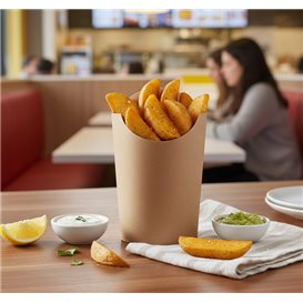 Paper Container Kraft Effect Anti-Grease 16Oz/480ml (50 Units)