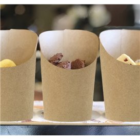 Paper Container Kraft for Fries and Wraps Ø8,1x11,5cm (55 Units)