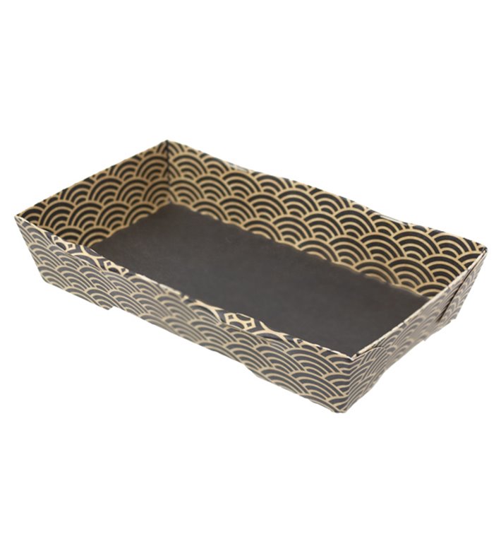 ''Waves'' Cardboard Sushi Tray 12x6,2cm (600 Units)