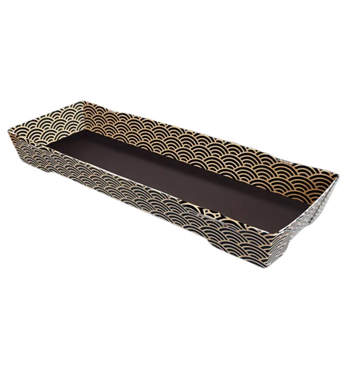 ''Waves'' Cardboard Sushi Tray 22x9cm (600 Units)