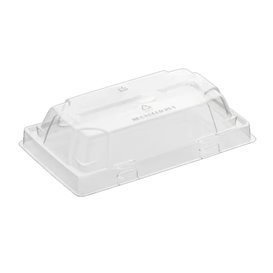 Black Plastic Lid for Sushi Container rPET 12x6,2cm (600 Units)