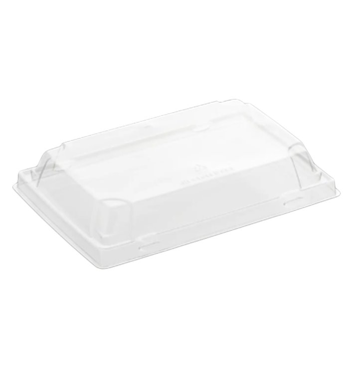 Black Plastic Lid for Sushi Container rPET 18,5x10,2cm (12 Units)