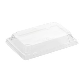 Black Plastic Lid for Sushi Container rPET 18,5x10,2cm (600 Units)