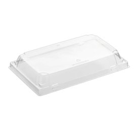 Black Plastic Lid for Sushi Container rPET 21,5x13,5cm (600 Units)